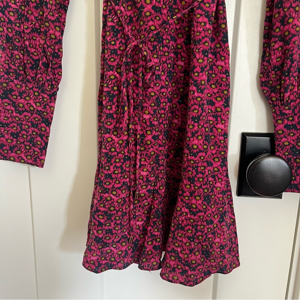 REBECCA VALLANCE Rosette Belted Floral-Print Silk Crepe De Chine Mini Dress - Picture 11 of 16